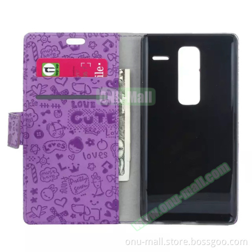 Magic Girls Flip Leather Wallet Mobile Phone Case for LG Zero Glass